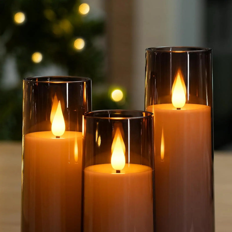 Set 3 Velas LED Decorativas Sem Chama