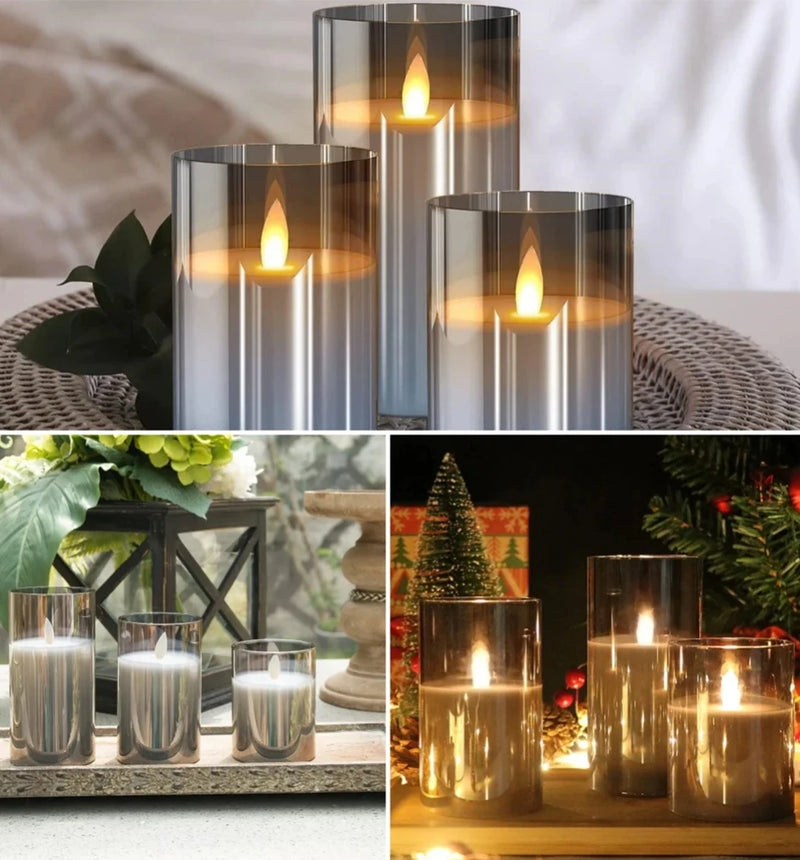 Set 3 Velas LED Decorativas Sem Chama