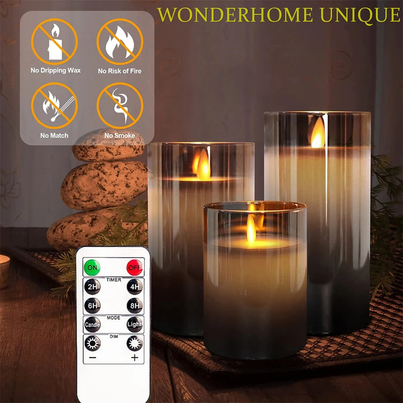 Set 3 Velas LED Decorativas Sem Chama