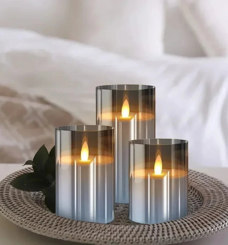 Set 3 Velas LED Decorativas Sem Chama