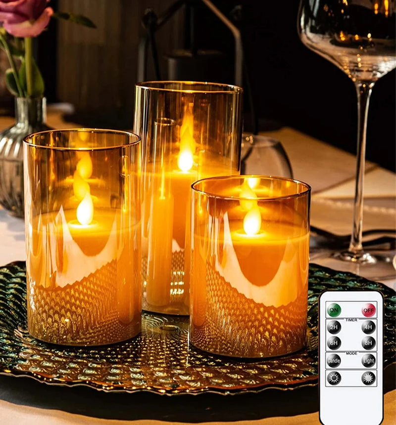 Set 3 Velas LED Decorativas Sem Chama